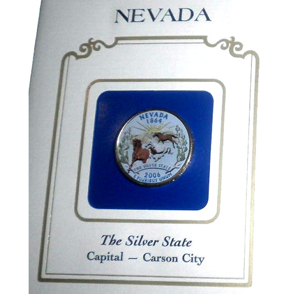 NEVADA COLORIZED QUARTER & FIRST DAY COVER - POSTAL COMMEMORATIVE SOCIETY - Picture 2 of 4